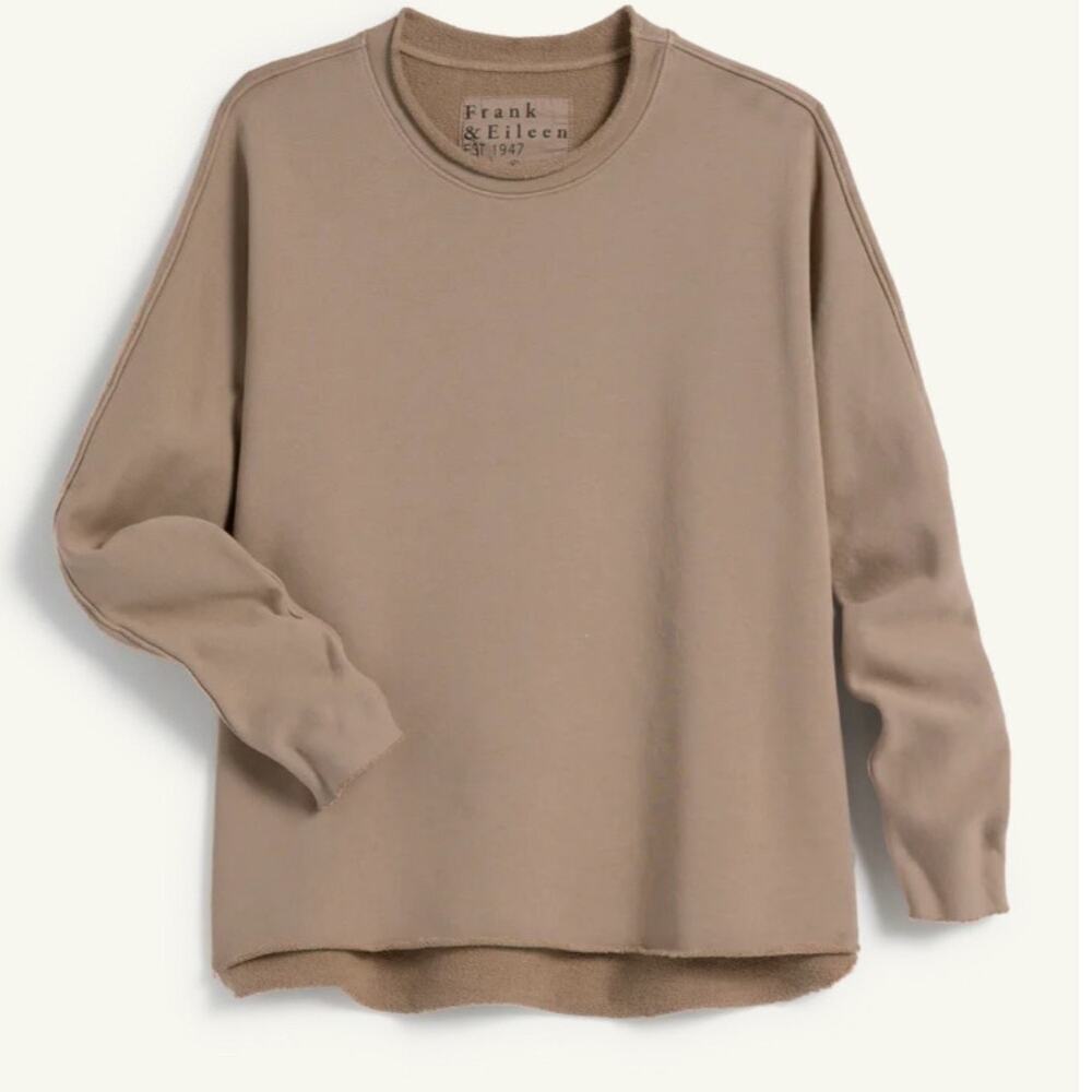 Frank & Eileen Crewneck Pullover Sweater Long Sleeve Camel Brown Size XS NWOT